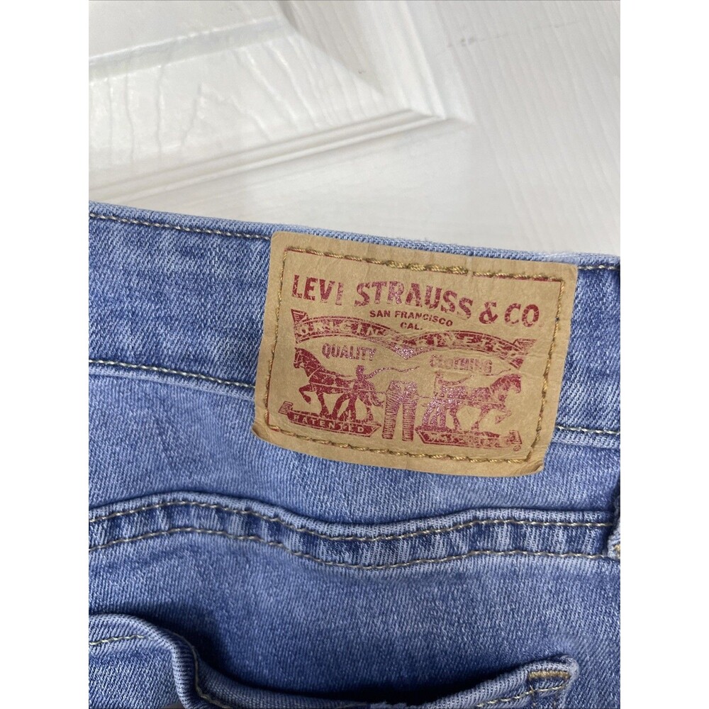 Women's Size 28x32 Levi’s 712 Slim Straight Jeans Light Wash Mid Rise Distressed - Picture 13 of 15